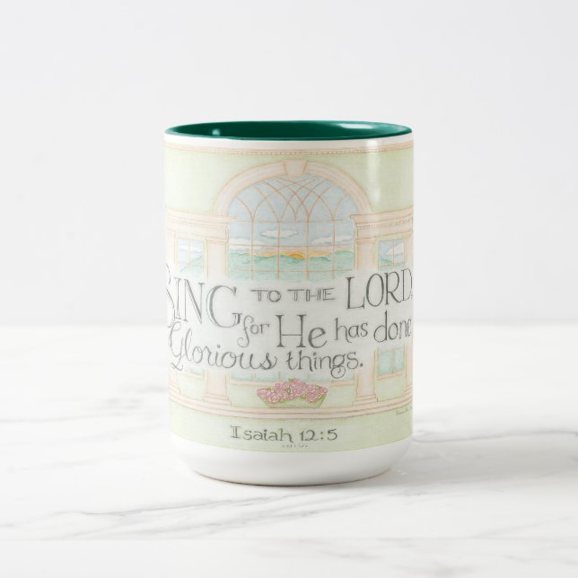 Em Dois Tons EU Sou Bento Canto ao Senhor Caneca de Café (Centro)