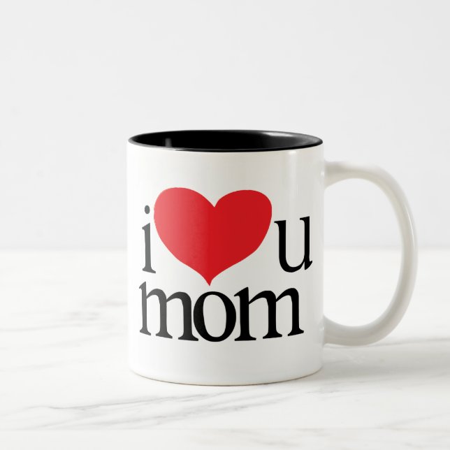 Em Dois Tons eu te amo mãe caneca de café (Direita)
