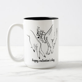 Em Dois Tons feliz dia de os namorados de caneca de café de dua