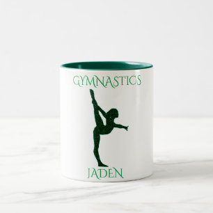 Em Dois Tons Ginástica, duas caneca de café personalizada.