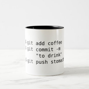 Em Dois Tons Git adiciona a caneca de café