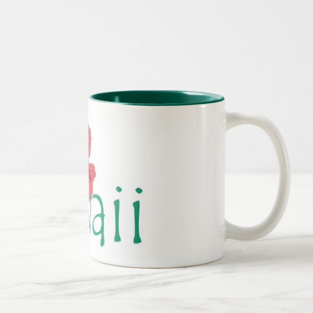 Em Dois Tons Hawaii hibiscus - caneca de café rosa-rosa (Direita)