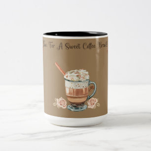 Em Dois Tons HORA DE UM CAFÉ DOCINHO Two-Tone CANECA DE CAFÉ