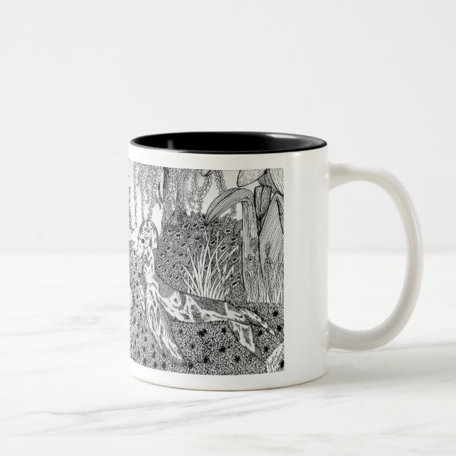 Em Dois Tons HotOO Carahil na caneca de café do bosque (Direita)