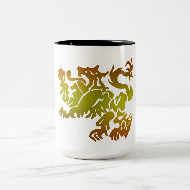 Em Dois Tons ideia de presente de design de caneca de café de n (Centro)
