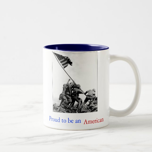 Em Dois Tons Iwo Jima orgulhoso ser uma caneca de café (Direita)