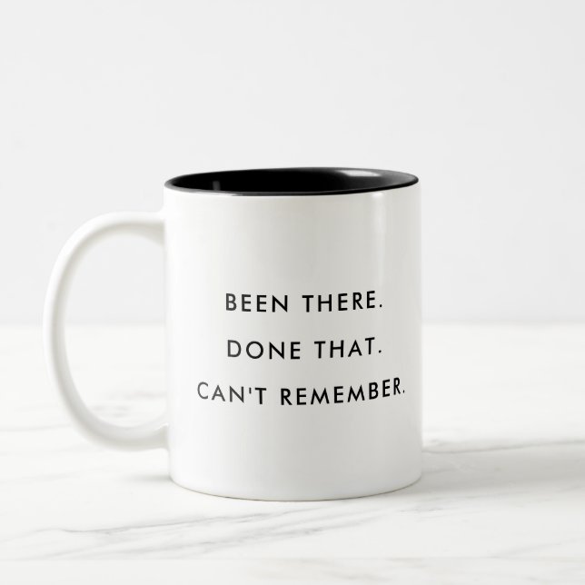 Em Dois Tons Já Estive Lá Fiz Isso | Editável | Caneca de Café  (Esquerda)