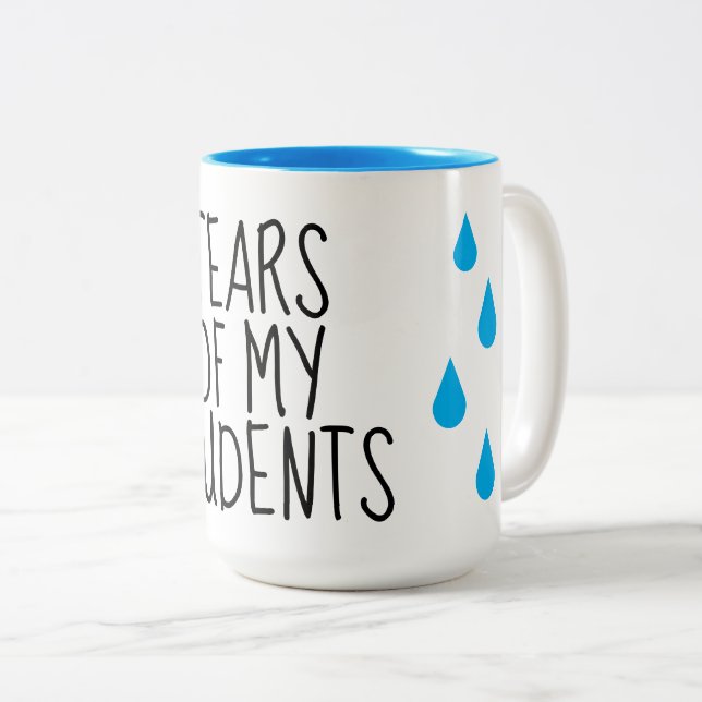 Em Dois Tons Lágrimas dos meus alunos caneca de café para profe (Frente Esquerda)