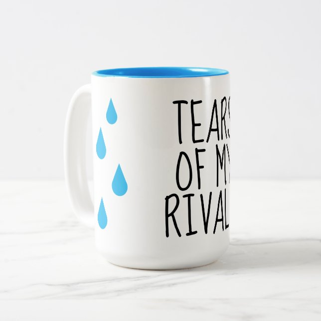 Em Dois Tons Lágrimas dos meus rivais caneca de café engraçada  (Frente Esquerda)