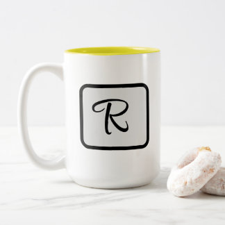Em Dois Tons Letra Inicial Logotipo Monograma Caneca de Café Am
