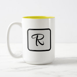 Em Dois Tons Letra Inicial Logotipo Monograma Caneca de Café Am