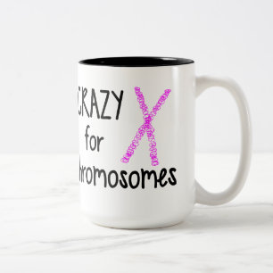 Em Dois Tons Louco para a caneca de café dos cromossomas