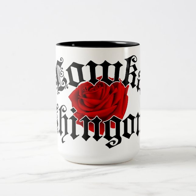Em Dois Tons Lowka Chingona - caneca de café (Centro)