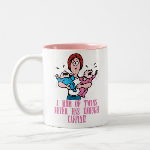 Em Dois Tons Mamã da caneca de café dos gêmeos