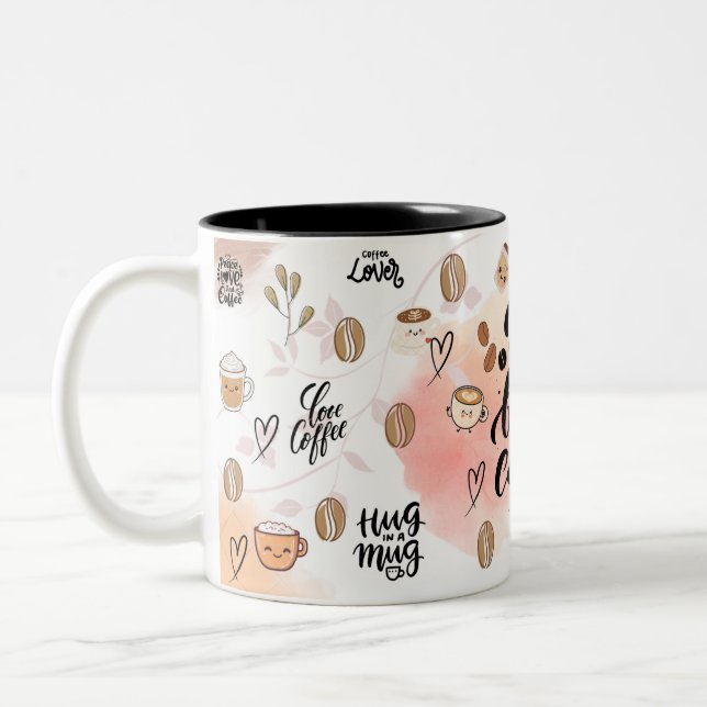 Em Dois Tons Mas Primeiro, Café – Caneca de Café Estética Fofa  (Esquerda)