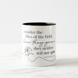 Em Dois Tons MATEUS 6:28 - Caneca de Café