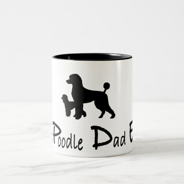 Em Dois Tons Melhor Pai de Poodle Caneca de café (Centro)