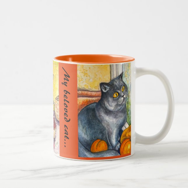 Em Dois Tons Meu gato amado - caneca de café (Direita)