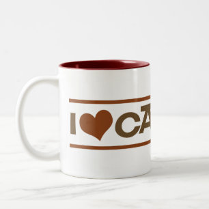 Em Dois Tons Mim caneca de café da cafeína do coração