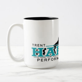 Em Dois Tons Muita caneca de café com logotipo preto