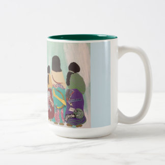 Em Dois Tons Mulheres de toda a caneca de café das