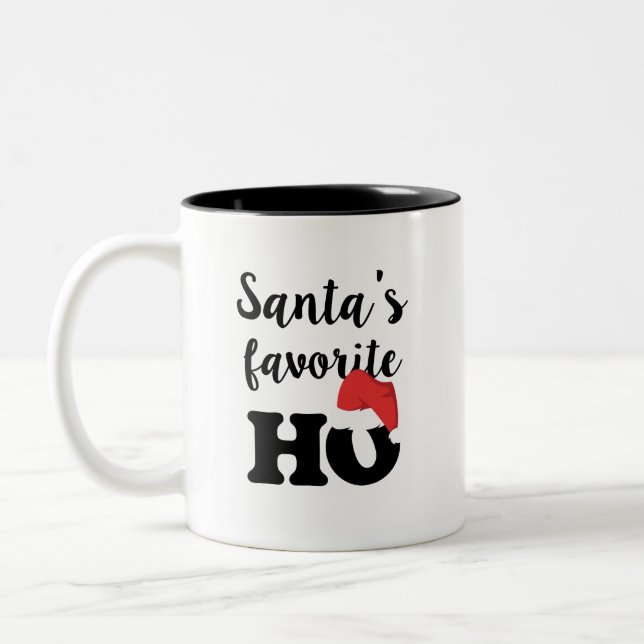 Em Dois Tons Natal engraçado da caneca de café do favorito do (Esquerda)