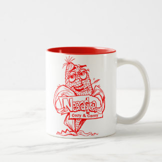 Em Dois Tons NEBRASKA acolhendo e caneca de café engraçada