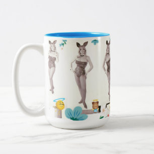 Em Dois Tons O coelho borbulha caneca de café