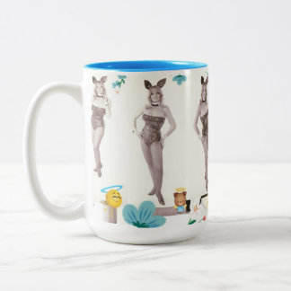Em Dois Tons O coelho borbulha caneca de café