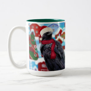 Em Dois Tons O Raven de Natal despejou a caneca de café