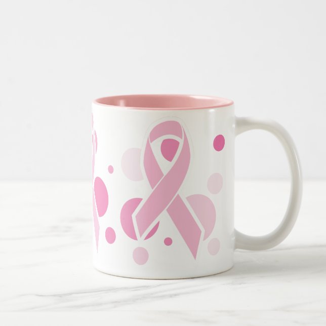 Em Dois Tons O rosa pontilha a caneca de café (Direita)