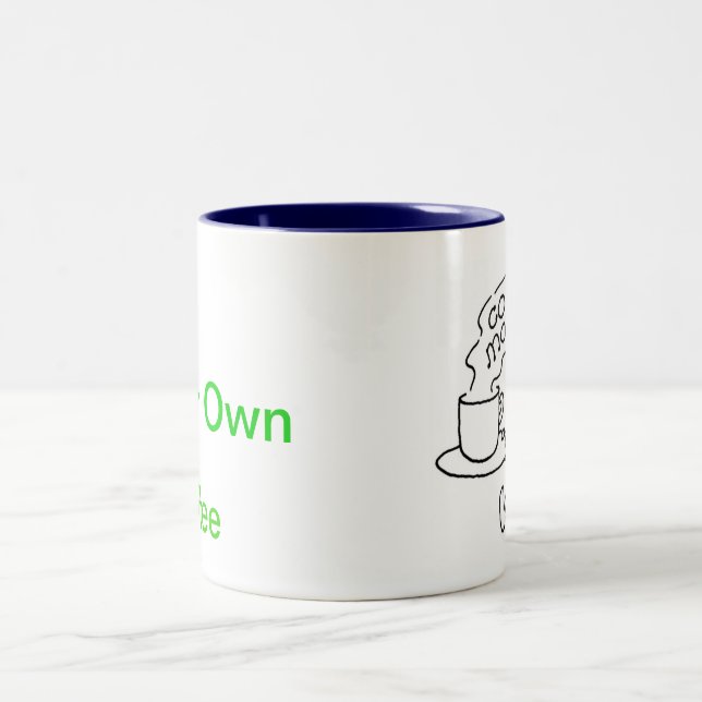 Em Dois Tons Obtenha sua própria caneca de café (Centro)
