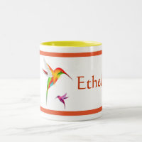 Os colibris personalizaram a caneca de café