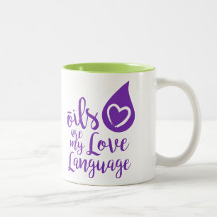 Em Dois Tons Os óleos são minha caneca de café da língua do