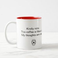 Pensamentos não filtrados - caneca de café