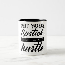 Em Dois Tons Pnha seu batom sobre e apresse a caneca de café