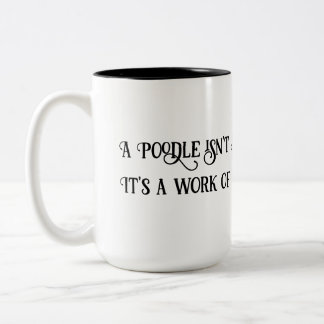 Em Dois Tons Poodle branco/preto de 15oz é caneca de café de tr