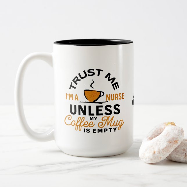 Em Dois Tons Presente Caneca de Café de Enfermeira Dizer engraç (Com Donut)