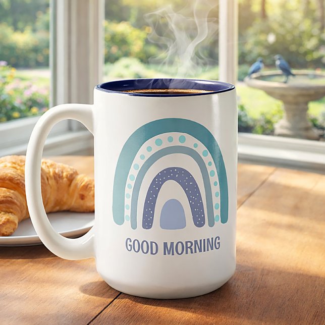 Em Dois Tons Presente de Caneca de Café Arco-Íris Boho (Criador carregado)
