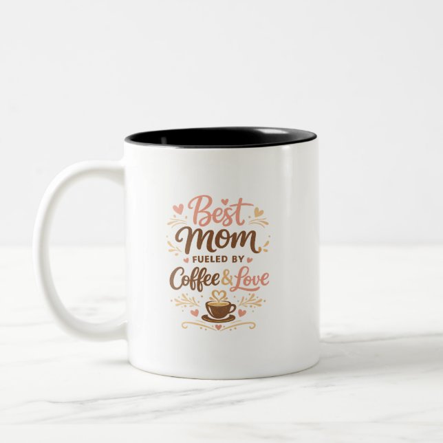 Em Dois Tons Presente para Mamãe Caneca de Café (Esquerda)
