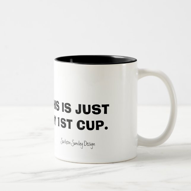 Em Dois Tons "Primeira Xícara" Caneca de Café Bicolor (Direita)