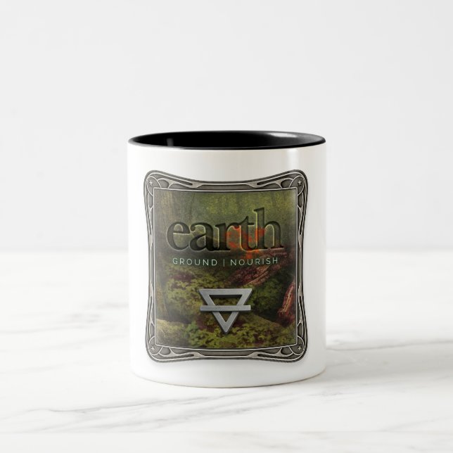 Em Dois Tons Quatro Elementos - Terra - Caneca de Café (Centro)