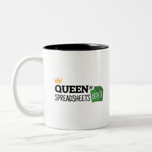 Em Dois Tons Rainha das folhas de cálculo Caneca de café de doi (Esquerda)