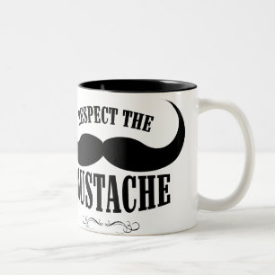 Em Dois Tons Respeite a caneca de café do bigode $18,95