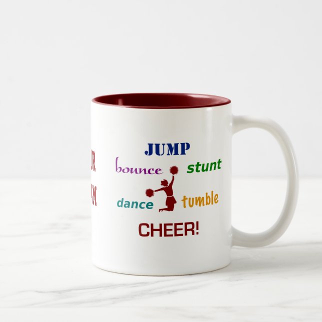 Em Dois Tons Salte a caneca de café do cheerleader do salto do (Direita)