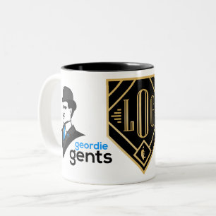 Em Dois Tons Senhores de Geordie - caneca de café do logotipo