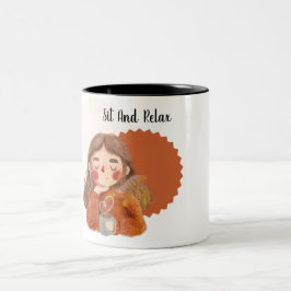 Em Dois Tons Sente-se e relaxe a caneca de café