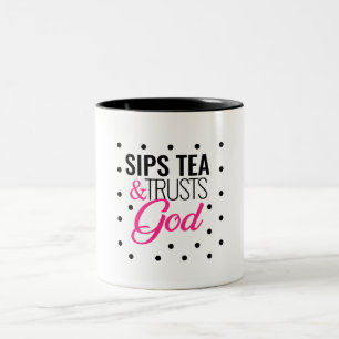 Em Dois Tons "Sorve o chá & confia caneca de café inspirada d