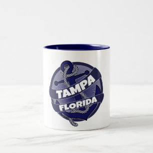 Em Dois Tons Tampa Flórida de âncora, caneca de café