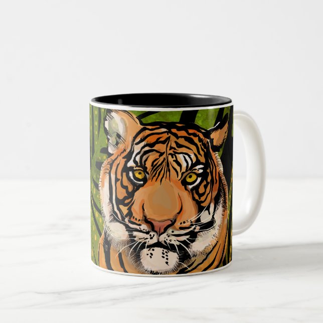 Em Dois Tons Tigre - Caneca de café de duas tonalidades (Frente Esquerda)